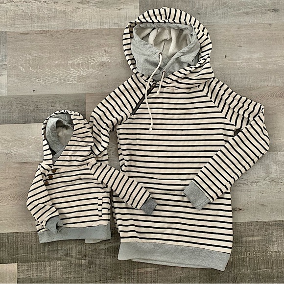 Ampersand Ave | Mommy & Me Matching Striped Hoodies - Picture 1 of 11